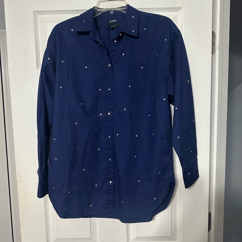 NWT J. Crew Womens Button Down Studded Shirt